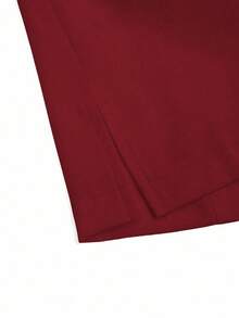 PopScrub 1 Set Solid Color Short Sleeve Top And Pants Scrub Uniform - Burgundy - View 6