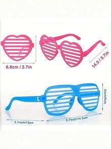 6pcs/12pcs Party Glasses Neon Colour Shutter Glasses 80s Fashion Shutter Shades Glasses Sunglasses For Costume Party Club Dance Props Fancy Dress - Multicolor - View 2