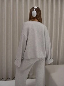 MUSERA Áo khoác cardigan dệt kim dáng rộng, cài cúc ở cổ tay, kiểu dáng thanh lịch, dễ thương, gợi cảm, thích hợp cho tiệc tùng ban đêm, tiệc mùa đông, tiệc tối, sang trọng, phong cách mùa xuân. - Xám - Xem 2