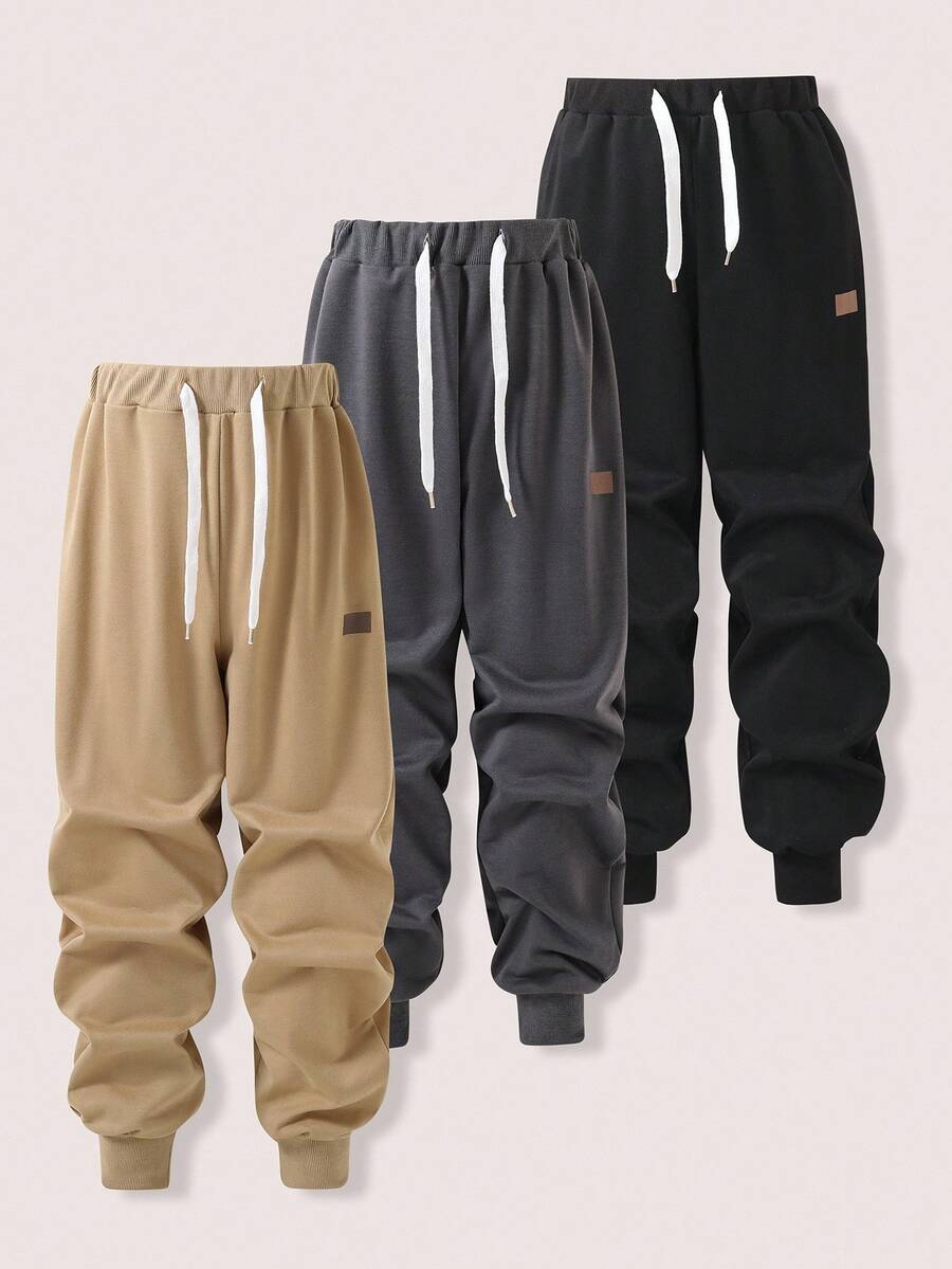Pantalones jogger casuales sueltos con cordón para niño preadolescente - Multicolor - Ver 1