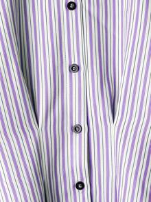 SHEIN LUNE French Minimalist Fashion Daily Long Sleeve Round Neck Fitted Contrast Blue Striped Women Shirt - Purple - View 5