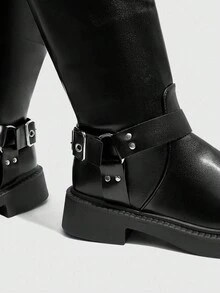 Rosivie Botas medianas hasta el tobillo de mujer de moda en color negro - Negro - Ver 9