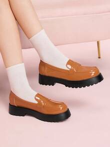 CUCCOO DOLLMOD Women's Thick Sole Cute Classic Fashion Versatile Lolita Style Platform Loafers, Brown, Autumn/Winter - Brown - View 5