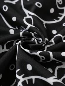 HELLO KITTY AND FRIENDS | SHEIN 1pc Men's Black Cute Cartoon Full Print Letter Elastic Tape Comfortable Trunks Boxer Briefs Graphic Boxers Cartoon Boxers - Black - View 3