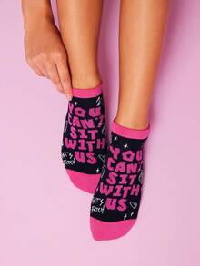 Mean Girls | SHEIN 4 đôi tất nữ cổ ngắn mềm mại, thoáng khí, thấm hút mồ hôi, kiểu dáng ngọt ngào, thời trang, màu hồng dễ thương, mũi và gót được gia cố chắc chắn, bền bỉ, phù hợp mọi mùa hè và đông. - Nhiều màu - Xem 8
