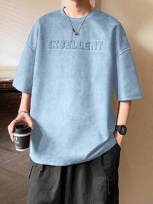 Claim Dot 宽松男士字母压纹落肩T恤