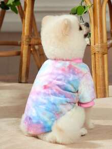 PETSIN 1 Pc Pet Fleece Pink Tie-Dye Plush Cute Sweatshirt - Multicolor - View 3