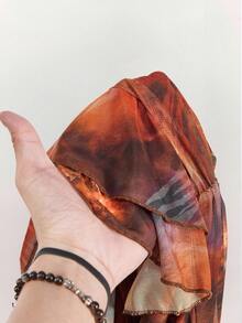 Y2K Amplova 两件套女士豹纹性感扎染露背上衣和超低腰裙套装，节日两件套服装，哈瓦那之夜服装，女士两件套复古渐变西部万圣节服装，秋冬保暖时尚露背两件套 - 彩色 - 查看 8