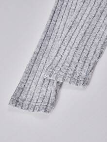 SHEIN Sparklyn Teen Girls Casual Comfortable Fitted Long Sleeve Top And Pants Set, Suitable For Daily Wear And Lounging, Spring/Autumn Fall Winter