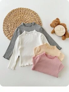 Buy Three Get One Free, Cute Baby Girl Casual And Simple With Anti-Strip Grab Material Fabric Small High Collar Close-Edge T-Shirt Multi-Pack, Can Be Worn As A Base Layer Or As An Outer Layer, Suitable For Birthday Parties, Evening Parties, Performances, Weddings, Baptisms, Opening Ceremonies, Suitable For Daily Use, Suitable For School, Suitable For Travel, Suitable For Spring, Autumn And Winter Body Suit Pink Clothes Vintage White Fall