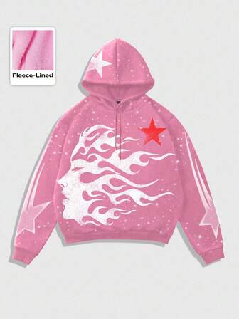 Street Life sweat-shirt à capuche décontracté pour hommes avec doublure en polaire et cordon de serrage, imprimé, automne/hiver