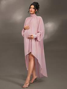 Cheriluna Maternity 孕妇拍照礼服、优雅派对礼服、迎婴派对礼服 - 藕粉色 - 查看 3