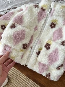 SHEIN Baby Girl Coat Casual Style Long Sleeve Fall Outfits For Girl Warmer Jacket Baby Jacket Winter