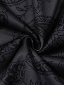 ROMWE MEN Street Life Men's Autumn Skull Print Zip-Up Hoodie Sweatshirt