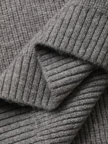 Vivie Lora Damen Lässig einfarbiger Rollkragenpullover, Herbst/Winter - Grau - Übersicht 7