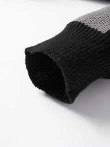 Claim Dot Plus Size Men's Letter Graphic Crew Neck Casual Long Sleeve Pullover Sweater, For Fall Winter