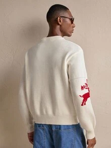 AKNOTIC Maglione casual da uomo a girocollo, maniche lunghe, con motivo a renne, adatto per l'autunno/inverno, Natale