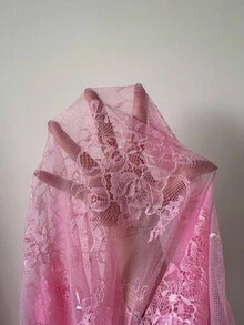 Seduluxe 1 套加大码 3D 花卉装饰蕾丝长袍 + 加大码收腰设计蕾丝吊带裙 - 粉色 - 查看 6