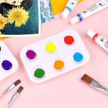Bandeja de mistura de paleta branca com 2 peças para aquarela artística e tinta a óleo, material para pintura artística, volta às aulas