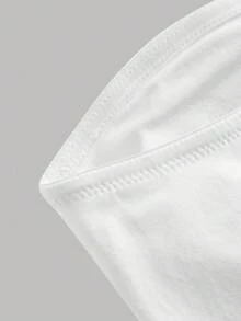 SHEIN Girlism 2 件套青少年女孩白色和黑色纯色休闲简约舒适褶皱衬垫吊带背心胸罩，买一送一