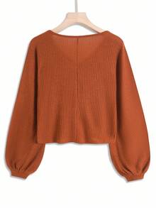 INAWLY 大码休闲宽松V领上衣