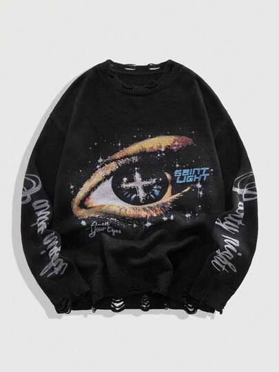 Street Life Maglione in maglia con stampa grafica, stile urban, autunno/inverno