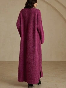 Aveloria Set de chaleco y cardigan de 2 piezas con botones, hecho de hilo especial - Rosa Fucsia - Ver 7