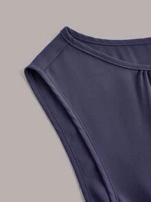 Ellevyn Váy không tay màu trơn có viền xếp ly dành cho nữ - Xám - Xem 7