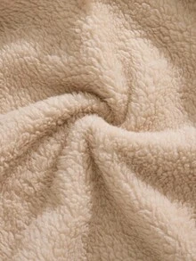 SHEIN 2025秋冬新款法式优雅学院风白色长袖抓绒连帽外套，适合外出上学等各种场合 - 米色 - 查看 9