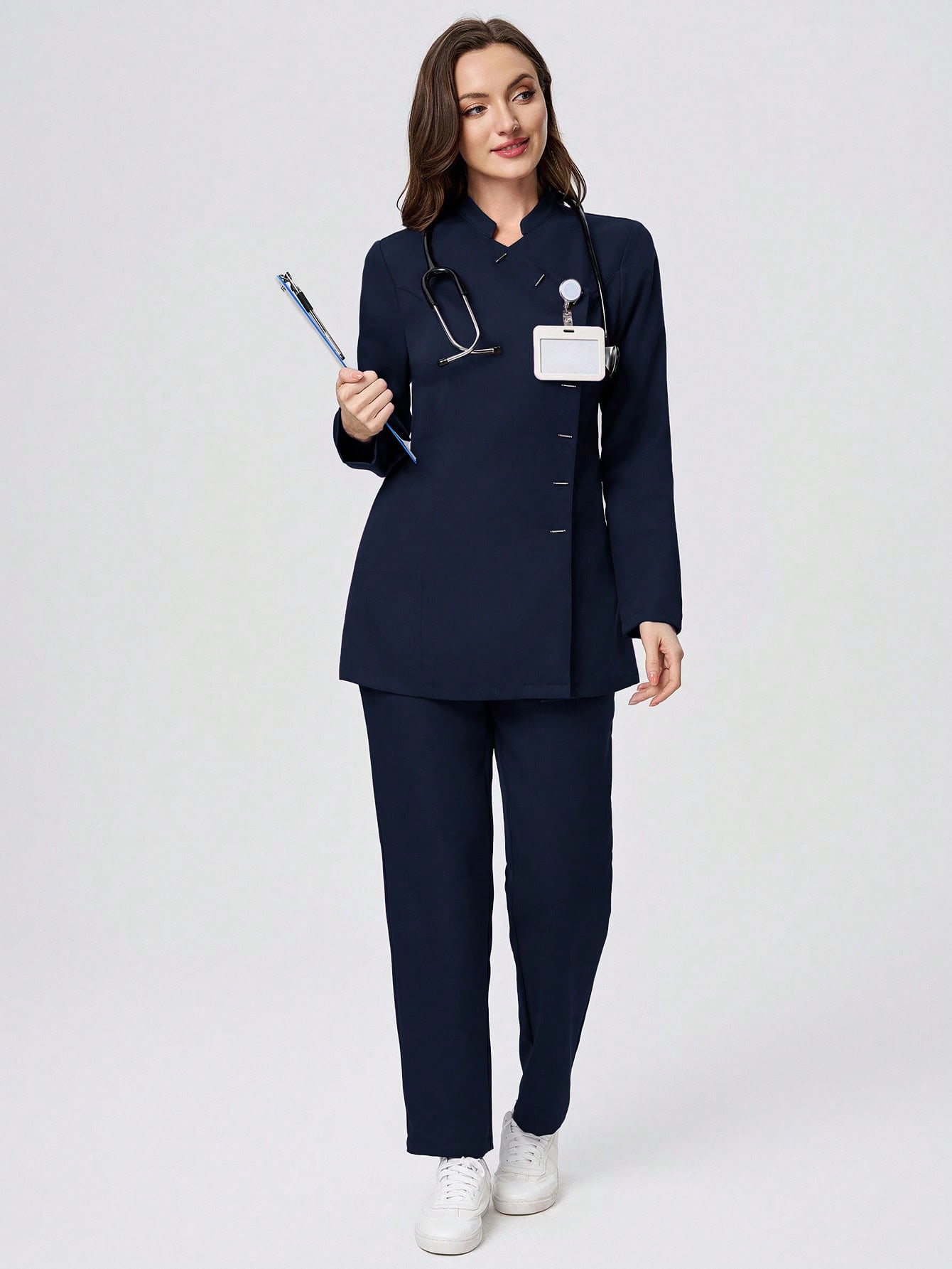 سكراب مجموعة ملابس علوية وبنطلون موحدة للنساء مضاد...