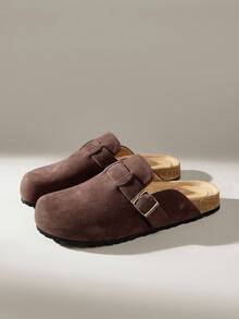 Solecia Giày sandal đế bệt trơn màu đơn giản dành cho nữ - Cà phê nâu - Xem 2