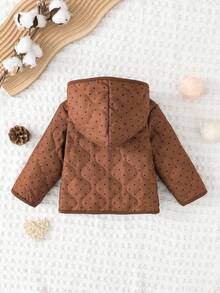 SHEIN Chaqueta de manga larga con estampado de lunares linda para bebé/niña pequeña - Marrón - Ver 9
