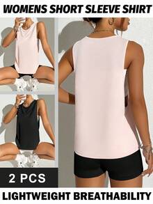 Velisys Women's Basic Solid Color Round Neck Loose Casual Sports Tank Top - Multicolor - View 2