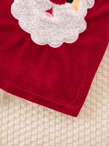 SHEIN Baby Mädchen Weihnachts süßes Cartoon Muster Strick Langarm Top und Kleid Set