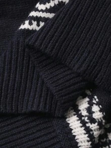 Dazy Kids Girls' Scoop Neck Long Sleeve Sweater, Autumn - Navy Blue - View 9