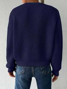 EURMUSE Áo Cardigan Nữ Màu Trơn, Thời Trang Cho Mùa Xuân Thu - Màu xanh hải quân - Xem 2