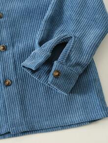 2pcs/Set Young Boy Colorblock Blue Hooded Long Sleeve Woven Shirt And Denim Jeans Pants Outfit, Spring/Summer