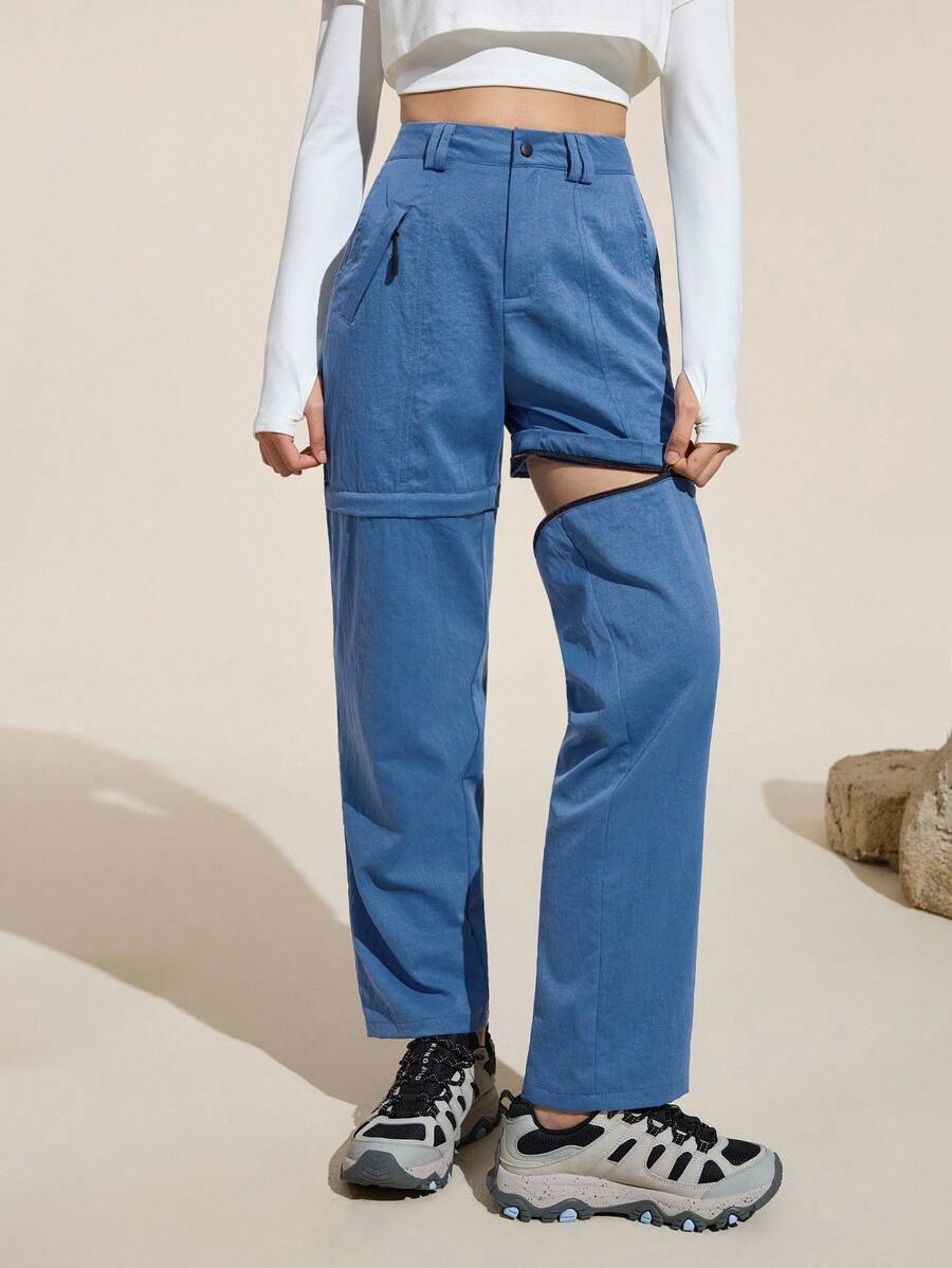 Easithlete Women's Fashionable Versatile Detachable Outdoor Pants - Royal Blue - View 1