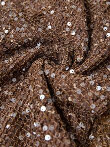 Freevana 大码女式优雅亮片装饰长裤，适合派对、度假和休闲穿着 - 駝色 - 查看 8