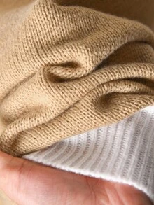 CosyJoli Áo len chui đầu dáng rộng cổ chữ V viền tương phản cỡ lớn dành cho nữ, mặc thường ngày và đi làm, mùa thu/đông - Nhiều màu - Xem 6