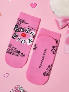 Mean Girls | SHEIN 4 đôi tất nữ cổ ngắn mềm mại, thoáng khí, thấm hút mồ hôi, kiểu dáng ngọt ngào, thời trang, màu hồng dễ thương, mũi và gót được gia cố chắc chắn, bền bỉ, phù hợp mọi mùa hè và đông. - Nhiều màu - Xem 10