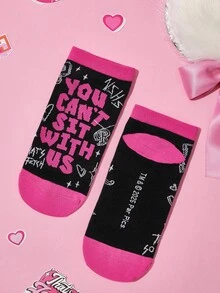 Mean Girls | SHEIN 4 đôi tất nữ cổ ngắn mềm mại, thoáng khí, thấm hút mồ hôi, kiểu dáng ngọt ngào, thời trang, màu hồng dễ thương, mũi và gót được gia cố chắc chắn, bền bỉ, phù hợp mọi mùa hè và đông. - Nhiều màu - Xem 12