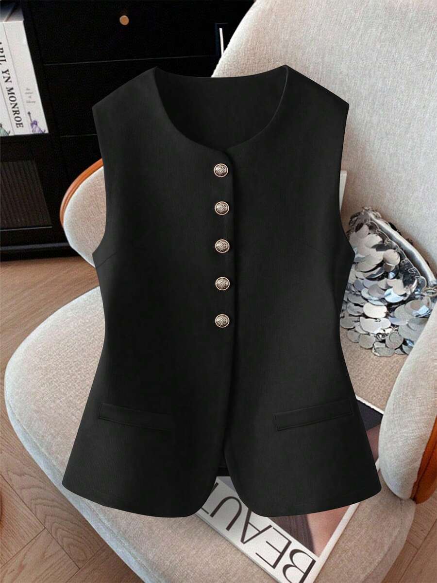 GlowEve CURVE New Lapel Collar Loose Fit Blazer Jacket For Plus Size Women, Suitable For Spring And Autumn - Black - View 1