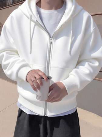 Claim Dot Sudadera con capucha casual y con cremallera para hombre, para otoño