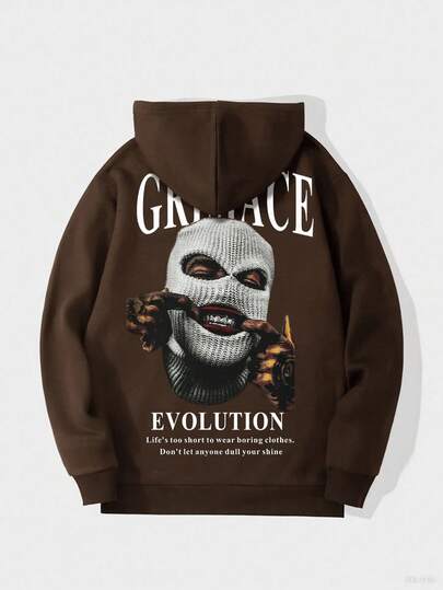 Street Life Felpa con cappuccio da uomo con stampa grafica stile hip hop e coulisse