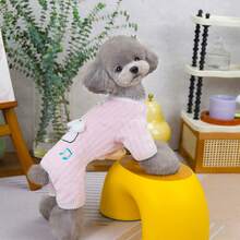 PETSIN Adorable Four-Legged Fleece Pet Outfit – Extra Warm Windbreak Jumpsuit For Small Dogs, Cats, And Tiny Animals, Perfect For Everyday Indoor/Outdoor Adventures - Pink - View 5