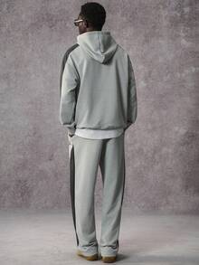 STYNVO Conjunto de sudadera con capucha casual para hombre, conjunto de chándal gris de 2 piezas, conjunto de chándal, ropa de otoño - Gris Claro - Ver 2