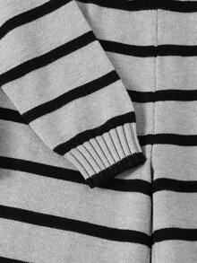 Conjunto de suéter a bloques de color y pantalones de punto para niña preadolescente en otoño/invierno