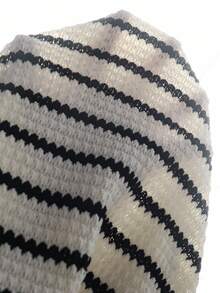 SHEIN Girls Striped Polo Shirt Top, Fashion Outfit, Suitable For Spring & Autumn Fall Winter - White - View 8