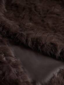 Aveloria Modichic 女士休闲宽松仿毛领夹克，秋冬 - 棕色 - 查看 7